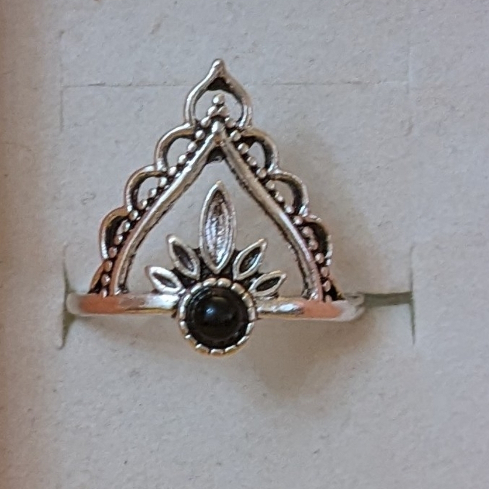 New Vintage Alloy Lotus Ring For Women Girls Jewelry Gift, T1B8D